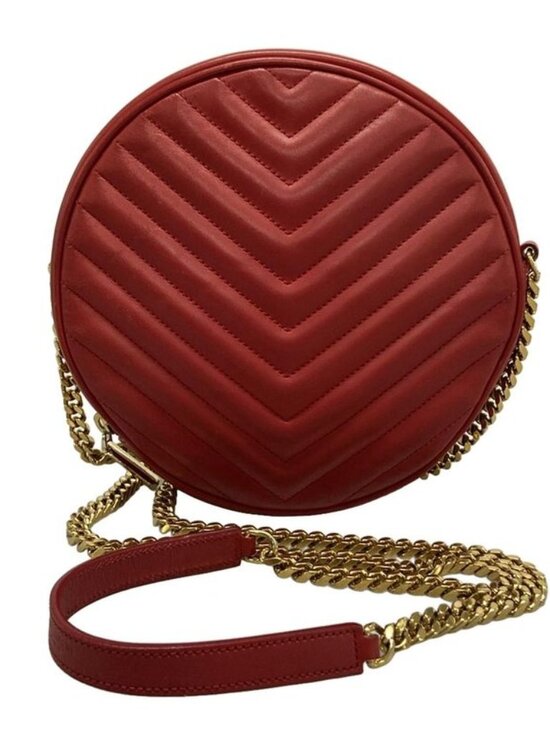Saint Laurent Handbags - Saint Laurent Paris Shoulder Bag Red Chain Leather